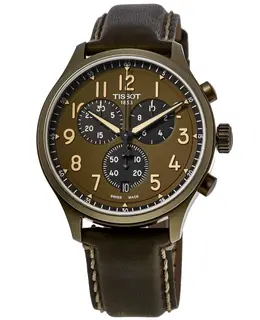 Tissot Chrono XL Khaki Dial Leather Strap Men's Watch t116.617.36.092.00