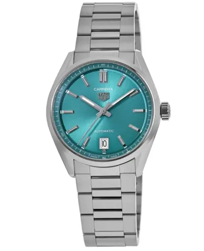 Brand New Authentic Tag Heuer Carrera Date Automatic Turquoise Dial Steel Women's Watch WBN2316.BA0001 (arb13019)