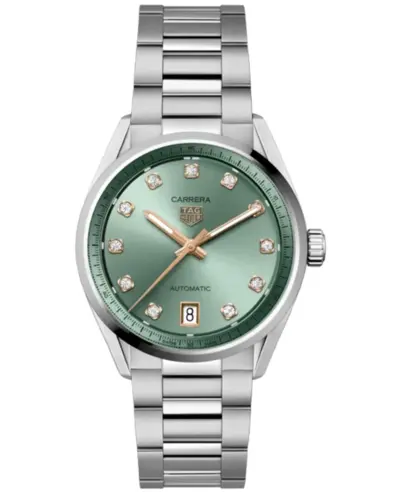 wbn2317.ba0001 Tag Heuer Carrera Date Automatic Green Diamond Dial Steel Women's Watch (green, arb13020)