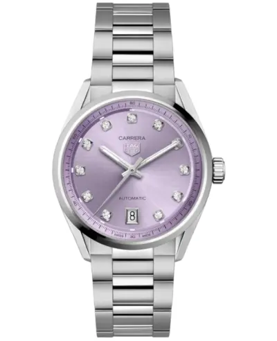 Watch WBN2319.BA0001 Tag Heuer Carrera Date Women's Automatic Diamond Purple Dial Stainless Steel (violet, arb25035)