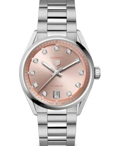 Tag Heuer Carrera Date Automatic Diamond Pink Dial Stainless Steel Women's Watch WBN231D.BA0001 (pink, arb25018)