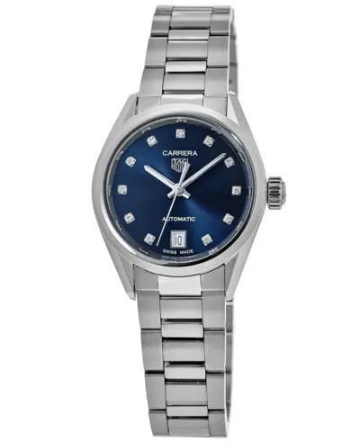 Brand New Authentic Tag Heuer Carrera Automatic Blue Diamond Dial Steel Women's Watch WBN2413.BA0621 (blue, arb13030)