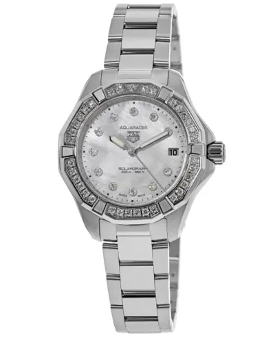 Tag Heuer Aquaracer Professional 200 Watch WBP1314.BA0005 Mother of Pearl Dial Diamond Bezel Steel Women's Chronograph (arb13045)