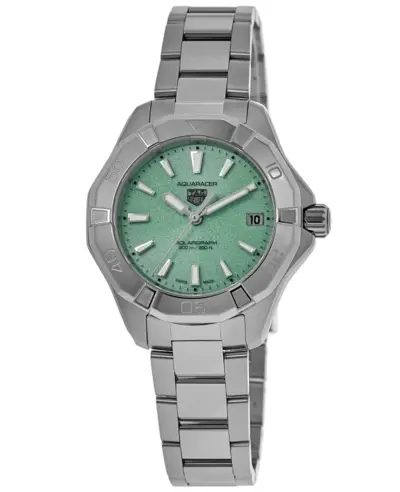 Aquaracer Professional 200 Solargraph Quartz Green Dial Steel Women's Watch - Model WBP1315.BA0005 Tag Heuer (green, arb13046)