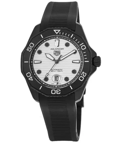Tag Heuer Aquaracer 300M White Dial Rubber Strap Men's Watch Model WBP201D.FT6197 (white, arb13062)