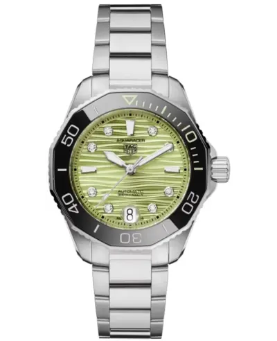 Tag Heuer Aquaracer Professional 300 Date Automatic Diamond Green Dial Stainless Steel Women's Watch WBP231L.BA0618 (green, arb25019)
