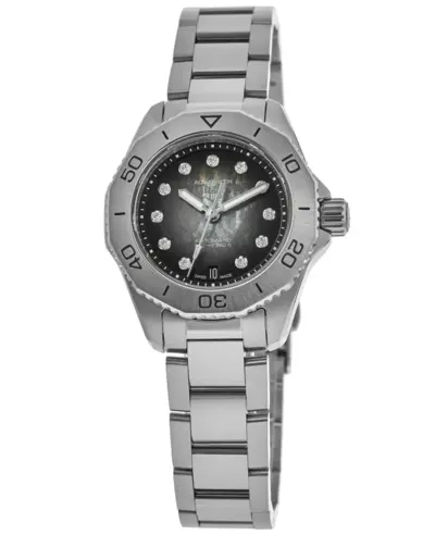 Authentic Tag Heuer Aquaracer Professional 200 Date Black Diamond Dial Steel Women's Watch Model WBP2410.BA0622 (black, arb13078)