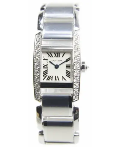 Cartier Tankissime Women's Watch WE70039H, 18K White Gold Case with Diamond Bezel and White Gold Strap (arb13095)