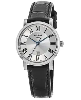 Tissot Carson Premium Lady Silver Dial Leather Strap Women's Watch t122.210.16.033.00