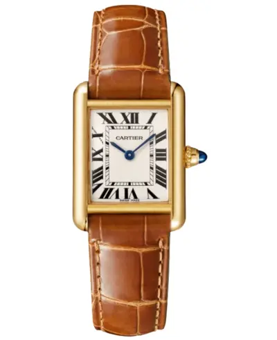 Cartier Tank Louis Cartier Small Silver Dial 18K Yellow Gold Brown Leather Strap Women's Watch Model: WGTA0342 (arb13131)