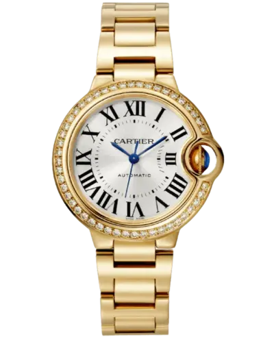 Cartier Ballon Bleu de Cartier - WJBB0069 Silver Dial Diamond 18kt Yellow Gold Women's Watch (arb13154)