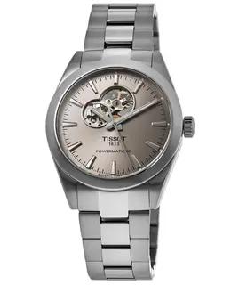 Tissot Gentleman Open Heart Automatic Rhodium Dial Steel Men's Watch, Brand New Authentic Model T1274071108100