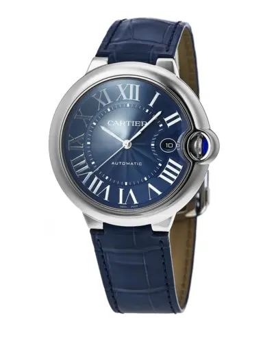Cartier Ballon Bleu de Cartier Blue Dial Leather Strap Watch - Model WSBB0027 (blue, arb13192)
