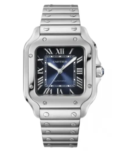 Cartier Santos De Cartier Automatic Medium Blue Dial Steel Women's Watch Model WSSA0063 (blue, arb13236)