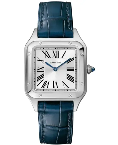 Watch WSSA0086 Cartier Santos-Dumont Silver Dial Leather Strap Women's (arb23384)