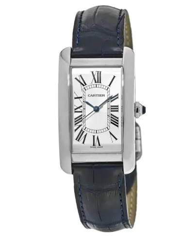 Cartier Tank Americaine Men's Watch wsta0018 Blue Steel Automatic with Alligator Leather Strap (arb13240)