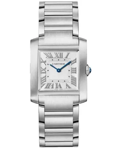Cartier Tank Francaise wsta0074 - Unisex Steel Watch with Silver Dial and Blue Hands (arb13252)
