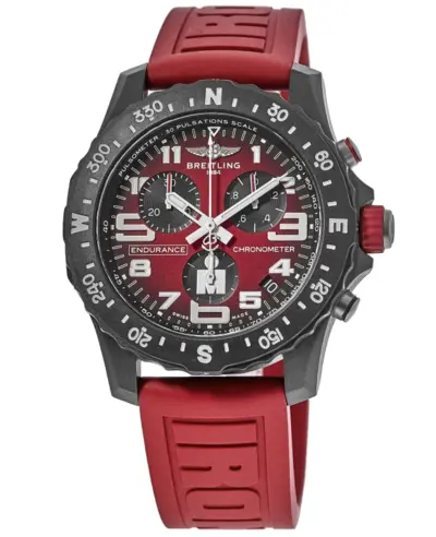 Breitling Endurance Pro Chronograph Ironman Red Dial Rubber Strap Men's Watch [x823109a1k1s1] (red, arb13262)