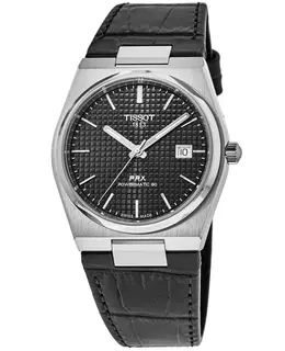 Tissot PRX Powermatic 80 Automatic Black Dial Leather Strap Men's Watch t137.407.16.051.00