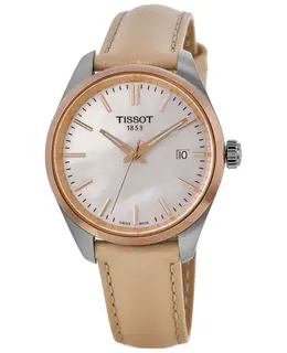 Tissot PR100 Quartz t1502102611100 Mother of Pearl Dial Leather Strap Women's Watch