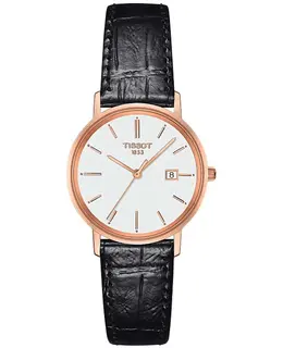 Tissot T-Gold Goldrun Lady White Dial Leather Strap Women's Watch t922.210.76.011.00
