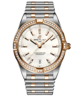 Breitling Chronomat Quartz 32 Diamond Mother of Pearl Dial 18K Rose Gold & Steel Women's Watch u77310591a2u1