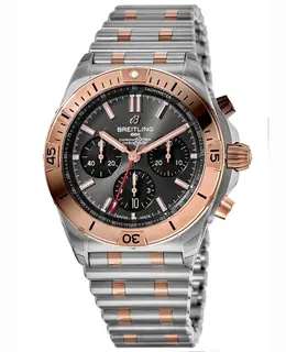 Breitling Chronomat B01 42 Chronograph Grey Dial Rose Gold & Steel Men's Watch ub0134101b1u1