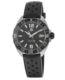 Tag Heuer Formula 1 Quartz Black Dial Rubber Strap Men's Watch waz1110.ft8023