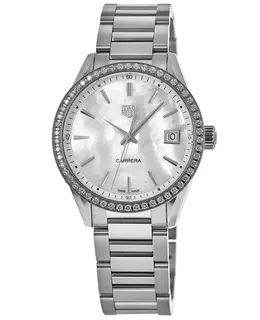 Tag Heuer Carrera Quartz Mother of Pearl Dial Diamond Stainless Steel Women's Watch wbk1316.ba0652