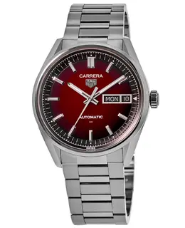 Tag Heuer Carrera Day-Date Automatic Red Dial Stainless Steel Men's Watch WDA2113.BA0043