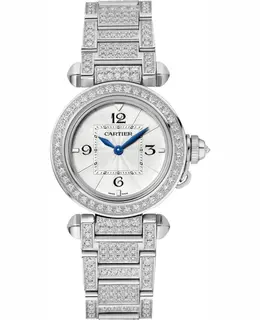 Cartier Pasha De Cartier Opaline Dial White Gold Daimond Women's Watch wjpa0019