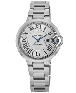 Authentic Cartier Ballon Bleu WSBB0044, 33mm Silver Dial Steel Women's Watch