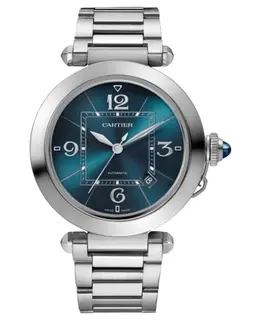 Cartier Pasha De Cartier Automatic Blue Dial Steel Men's Watch wspa0038