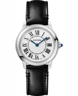 Cartier Ronde Must De Cartier 29mm Silver Dial Leather Strap Women's Watch wsrn0030