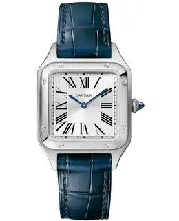 Cartier Santos Dumont Silver Dial Leather Strap Women's Watch wssa0086