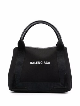 Balenciaga Navy Cabas Small Canvas Tote Bag 3399332hh3n1000