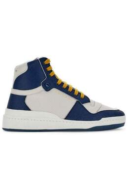 Saint Laurent Blue Calf Leather Mid Top Sneakers - EU40/US7 610618aaai5 9083_40