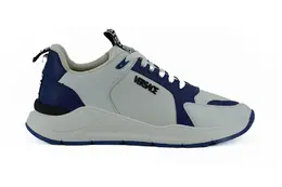 Versace Blue and White Calf Leather Sneakers - EU44/US11 8054712372629