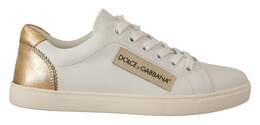 Dolce & Gabbana White Gold Leather Low Top Sneakers - EU35/US4.5 la9791- 35
