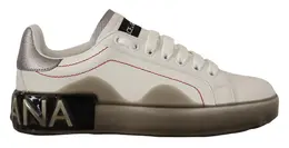 Dolce & Gabbana White Leather Shoes s Logo Portofino Sneakers - EU36/US5.5 la9758-36