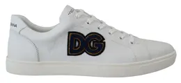 Dolce & Gabbana White Leather DG Logo Casual Sneakers Shoes - EU39.5/US6.5 mv4846- 39.5