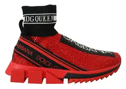 Dolce & Gabbana Red Bling Sorrento Sneakers Socks Shoes - EU35/US4.5 la10189- 35