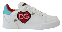 Dolce & Gabbana Elegant White Portofino Leather Sneakers - EU35/US4.5 la10093 -35