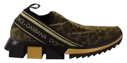 Dolce & Gabbana Gold Glitter Leopard Sorrento Sneakers Shoes - EU40.5/US10 la9108-40.5