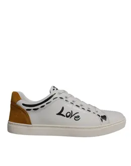 Dolce & Gabbana White Suede Leather Low Top Sneakers Shoes - EU39/US6 mv7177-39