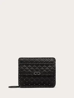 Valentino Garavani Black Nappa Leather Medium Rockstudt Spike Bag vgzw2b0122slc0no