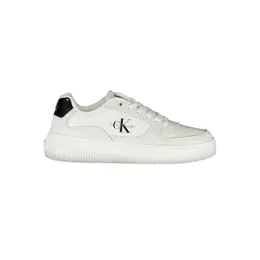 Calvin Klein Sleek White Lace-Up Sneakers with Contrast Details - EU37/US7 ca-28512-eu37/us7