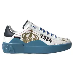 Dolce & Gabbana Blue White Printed Portofino Melt Sneakers - EU39.5/US6.5 mv5542-39.5