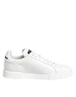 Dolce & Gabbana White Leather #DGFamily Casual Sneakers Shoes - EU40/US9.5 la13062-40