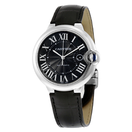 Pre-owned Cartier Ballon Bleu de Cartier WSBB0003 - Men's Black Dial Stainless Steel Watch